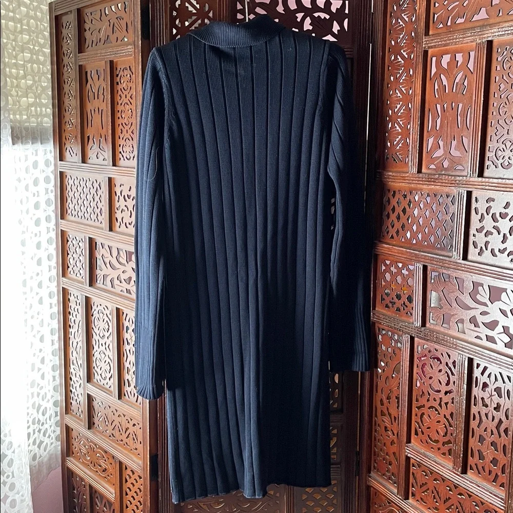 Vintage 1970’s David Brooks Black Long Sleeve Button-Down Dress/Cardigan. - Picture 2 of 3